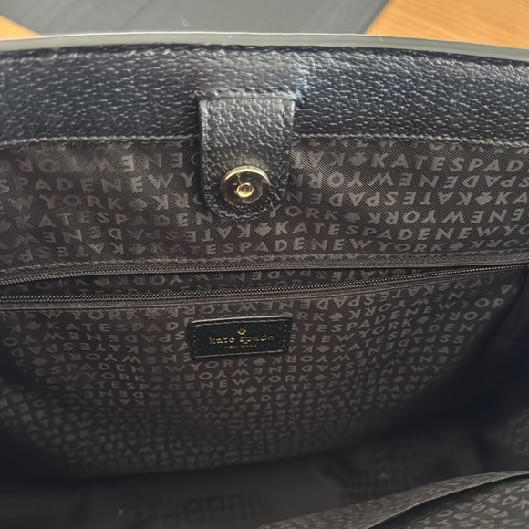 Kate Spade Black Structured Tote with Silver Hardware - Picture 3 of 4